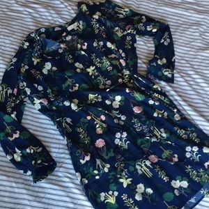 Navy Floral LOFT Dress XXL NWOT